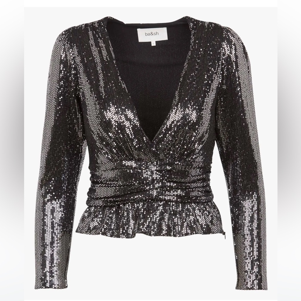 Nwt Ba&Sh's Dazzling Mae Top. Adorned With Peplum Hem Sz Xs